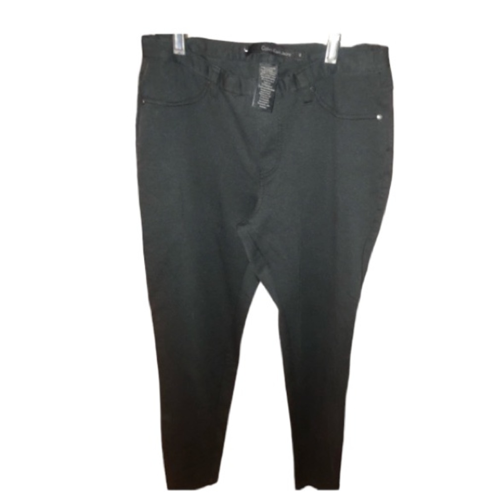 Calvin Klein  size 12 black pull on leggings mock zip never worn